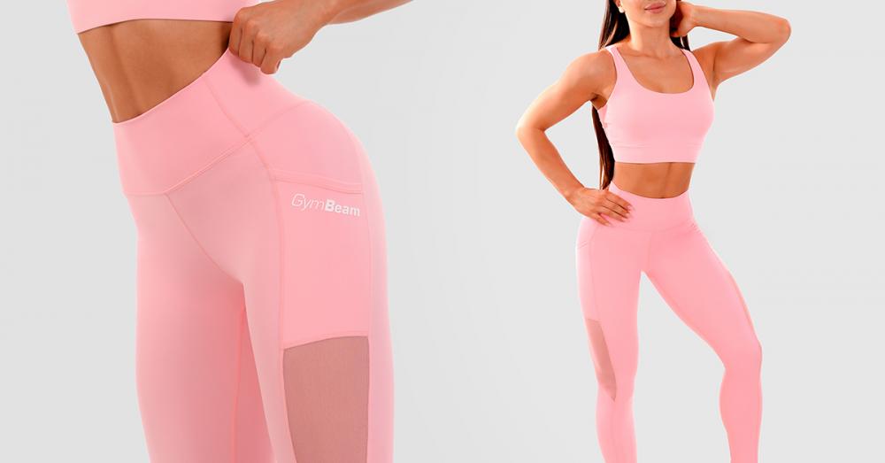 Ženske tajice Mesh Panel Pink - GymBeam