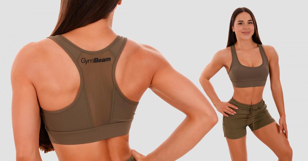 Sportski grudnjak Mesh Panel Olive - GymBeam