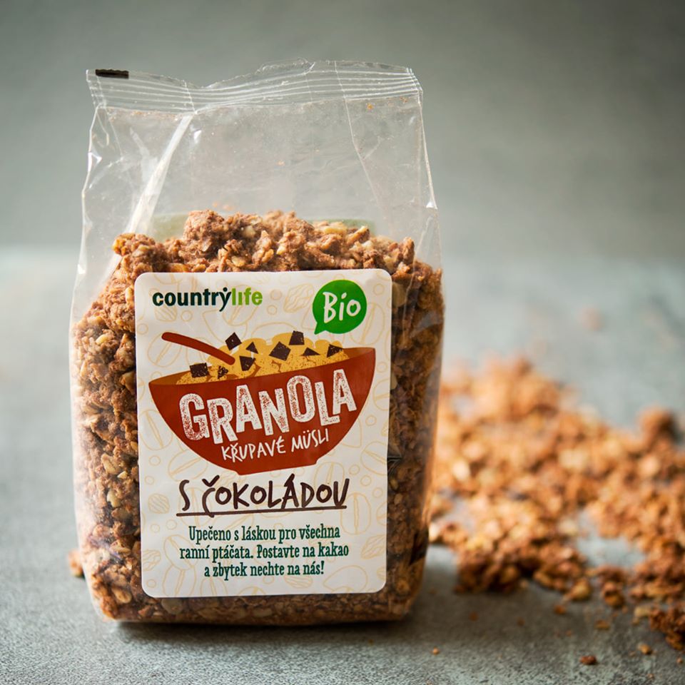 BIO Granola - Hrskave Zobene Pahuljice 350 g - Country Life