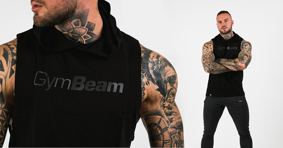 Potkošulja Hoodie Tank Top Black - GymBeam